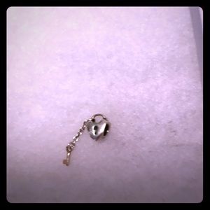 Silver lock and key pandora charm